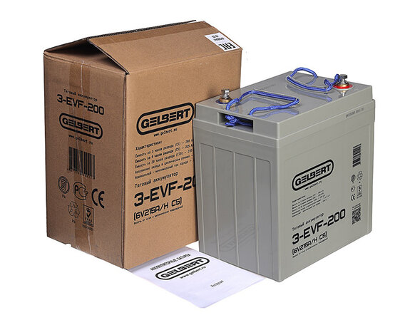 Тяговый аккумулятор Gelbert 3-EVF-200 (6V215A/H C5)