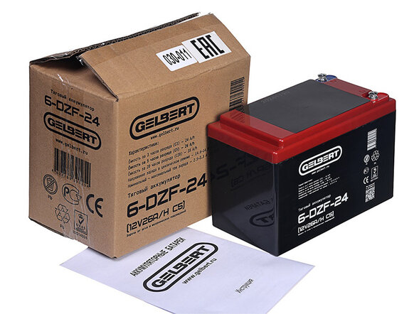 Тяговый аккумулятор Gelbert 6-DZF-24 (12V26A/H C5)