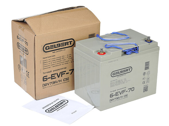 Тяговый аккумулятор Gelbert 6-EVF-70 (12V73A/H C5)