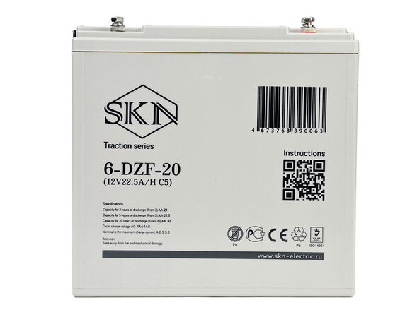 Тяговый аккумулятор SKN 6-DZF-20 (12V22.5A/H C5)