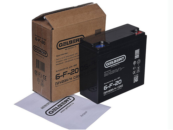 Аккумулятор для ИБП Gelbert 6-F-20 (12V20A/H C20)