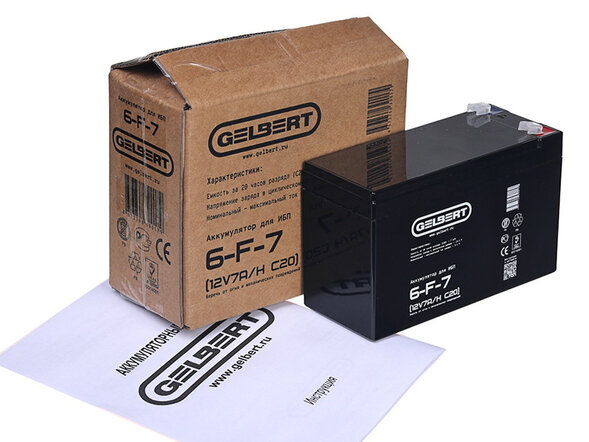 Аккумулятор для ИБП Gelbert 6-F-7 (12V7A/H C20)
