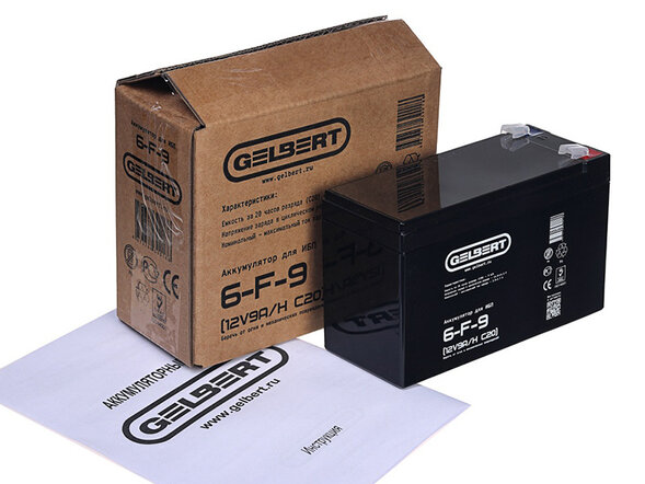 Аккумулятор для ИБП Gelbert 6-F-9 (12V9A/H C20)