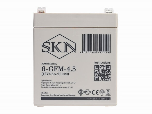 Аккумулятор для ИБП SKN 6-GFM-4.5 (12V4.5A/H C20)