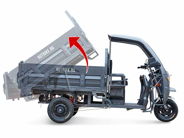Грузовой электрический трицикл Rutrike D5 КАБИНА гидравлика 1700 (60V1200W)