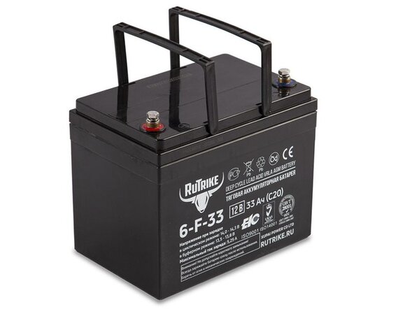 Тяговый аккумулятор RuTrike 6-F-33 (12V33A/H C20)
