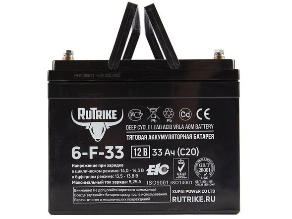 Тяговый аккумулятор RuTrike 6-F-33 (12V33A/H C20)