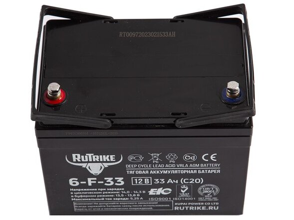 Тяговый аккумулятор RuTrike 6-F-33 (12V33A/H C20)