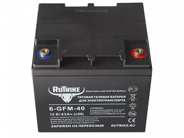Тяговый аккумулятор RuTrike 6-GFM-40 (12V43A/H C20)