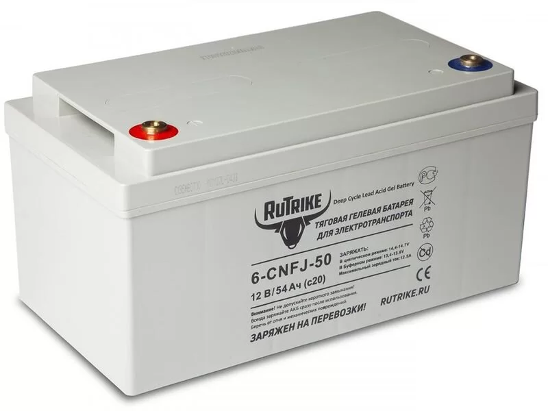 Тяговый аккумулятор RuTrike 6-CNF(J)-50 (12V54A/H C20)