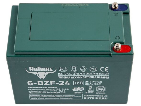 Тяговый аккумулятор RuTrike 6-DZF-24 (12V24A/H C2)