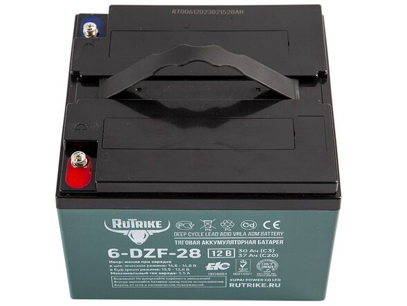 Тяговый гелевый аккумулятор RuTrike 6-DZF-28 (12V28A/H C3)