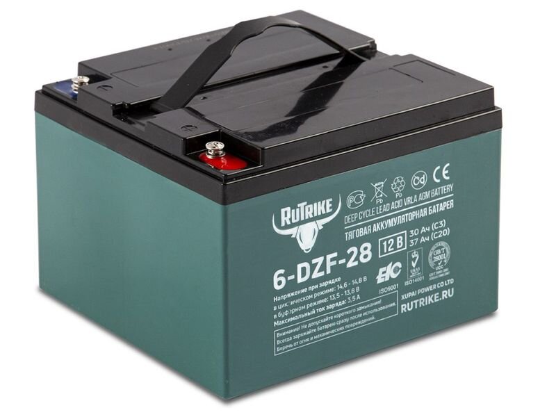 Тяговый гелевый аккумулятор RuTrike 6-DZF-28 (12V28A/H C3)