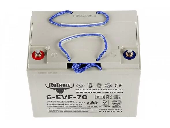 Тяговый аккумулятор RuTrike 6-EVF-70 (12V70A/H C3)