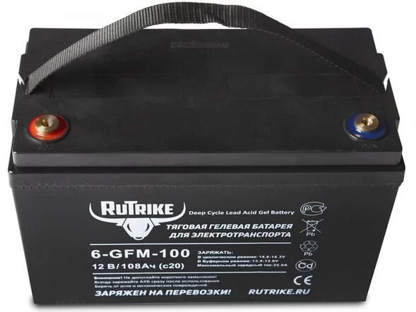 Тяговый аккумулятор RuTrike 6-GFM-100 (12V108A/H C20)