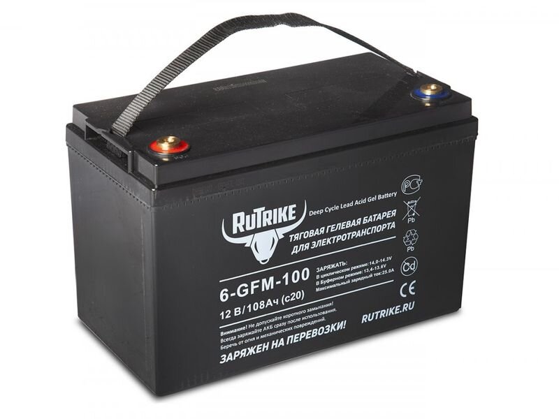 Тяговый аккумулятор RuTrike 6-GFM-100 (12V108A/H C20)