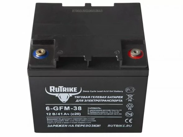 Тяговый аккумулятор RuTrike 6-GFM-38 (12V41A/H C20)