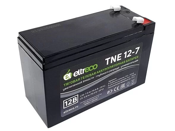 Тяговый аккумулятор Eltreco TNE12-7 (12V7A/H C20)