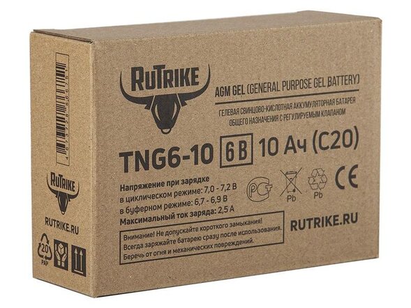 Аккумуляторная батарея RuTrike TNG6-10 (6V10A/H C20)