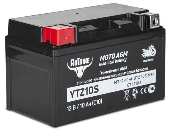 Аккумулятор стартерный для мототехники Rutrike YTZ10S (12V/10Ah)