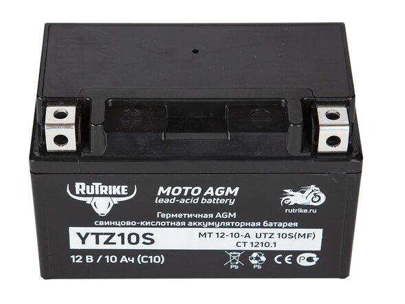 Аккумулятор стартерный для мототехники Rutrike YTZ10S (12V/10Ah)
