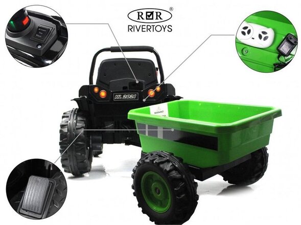 Детский электромобиль трактор-погрузчик с прицепом HL395