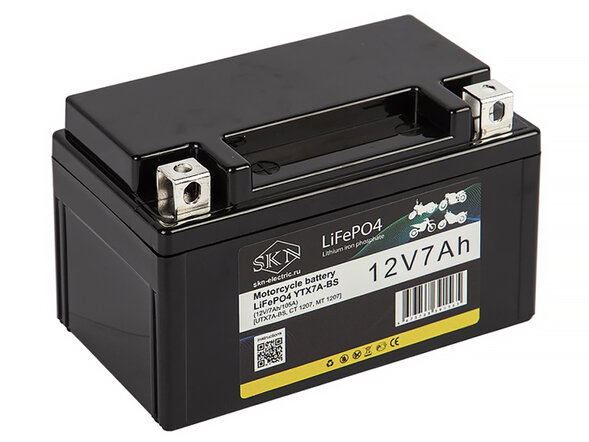 Аккумулятор для мототехники SKN LiFePO4 YTX7A-BS (12V/7Ah/105A)