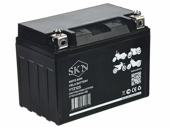 Аккумулятор стартерный для мототехники SKN YTZ12S (12V/11Ah/210A)