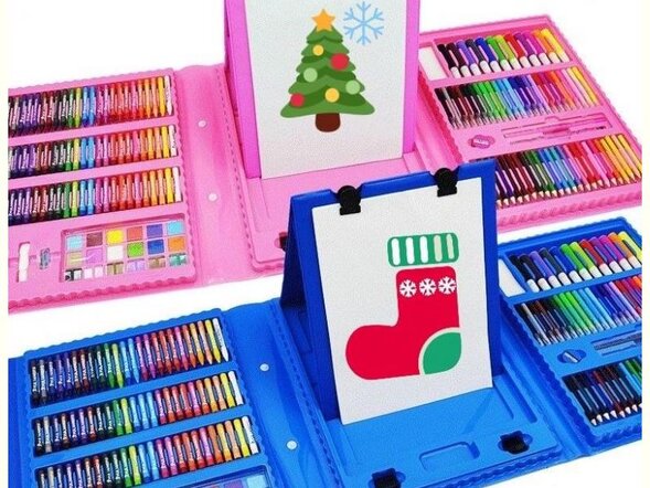 Набор для рисования с мольбертом 208 предметов