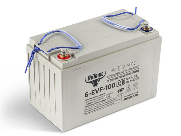 Аккумулятор тяговый Rutrike 6-EVF-100 (12V100A/H C5)