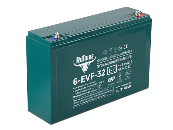 Аккумулятор тяговый Rutrike 6-EVF-32 (12V32A/H C5)