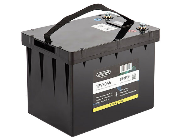 Аккумуляторная батарея литиевая Gelbert LiFePO4 (12V/80Ah/80А) BT/Display