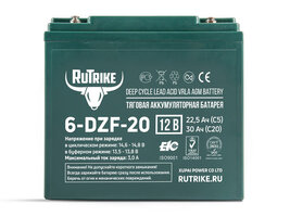 Аккумулятор тяговый Rutrike 6-DZF-20 (12V21A/H C3)