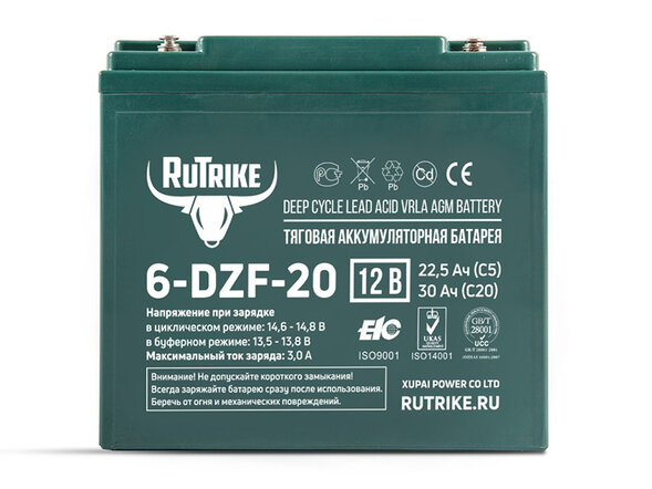 Аккумулятор тяговый Rutrike 6-DZF-20 (12V21A/H C3)