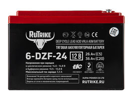 Аккумулятор тяговый Rutrike 6-DZF-24 (12V24A/H C3)