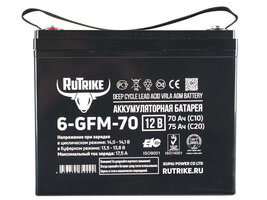 Аккумуляторная батарея Rutrike 6-GFM-70 (12V75A/H C20)