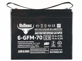 Аккумуляторная батарея Rutrike 6-GFM-70 (12V75A/H C20)