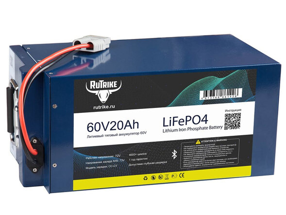 Аккумуляторная батарея литиевая Rutrike LiFePO4 (60V/20Ah/30A BT)