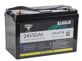 Аккумуляторная батарея литиевая Rutrike LiFePO4 (24V/50Ah/80A BT/Display)