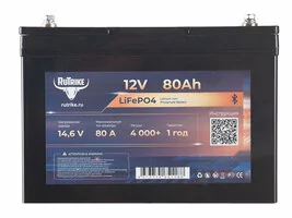 Аккумуляторная батарея литиевая Rutrike LiFePO4 (12V/80Ah/80A BT)