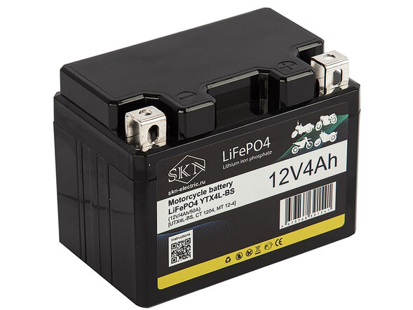 Аккумулятор для мототехники SKN LiFePO4 YTX4L-BS (12V/4Ah/50A) [UTX4L-BS, CT 1204, MT 12-4]