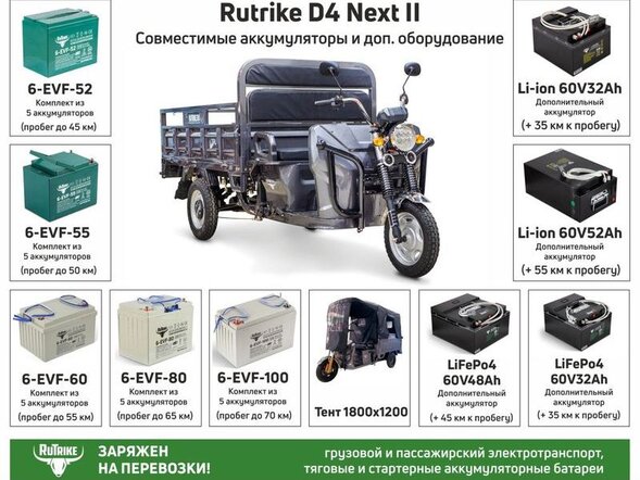 Грузовой электротрицикл Rutrike D4 NEXT II 60V1500W